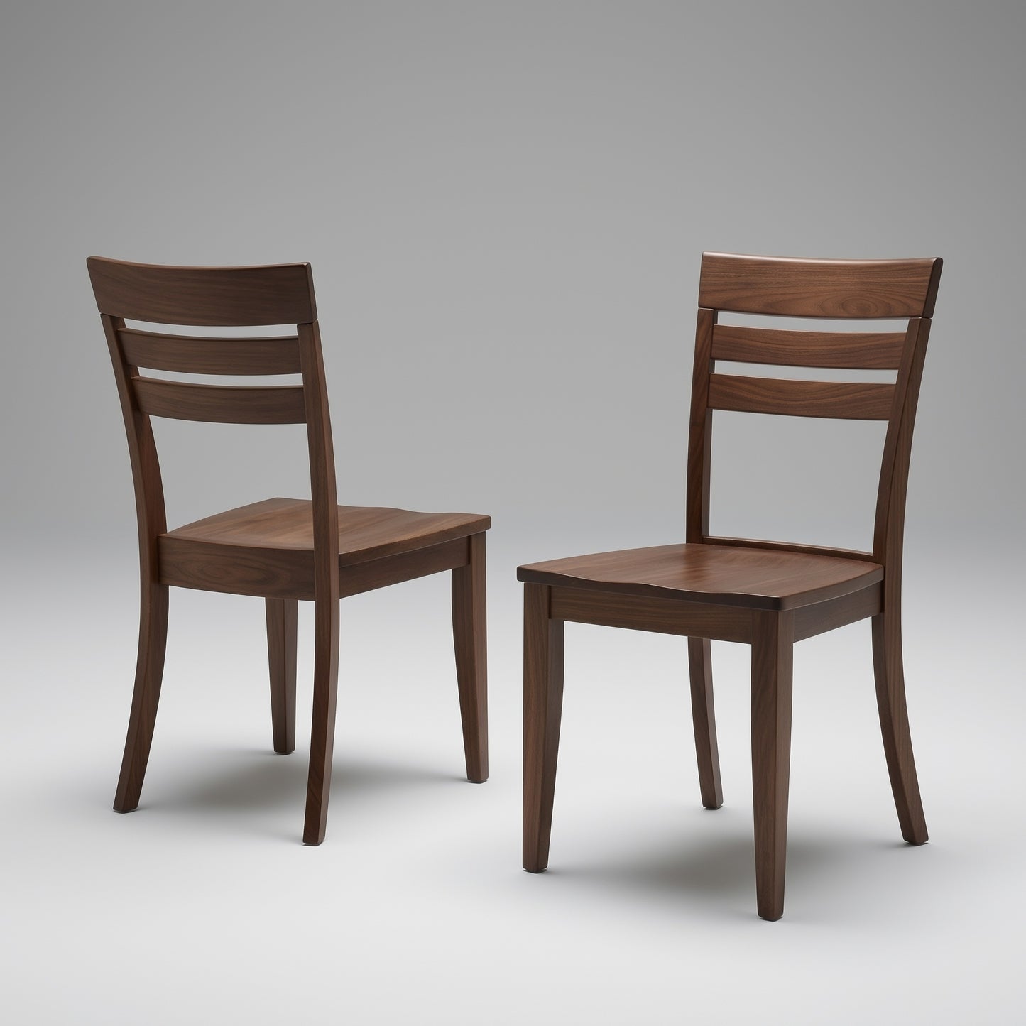 two front and back clayton solid walnut made in usa custom dining chairs