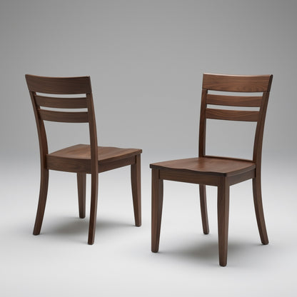 two front and back clayton solid walnut made in usa custom dining chairs