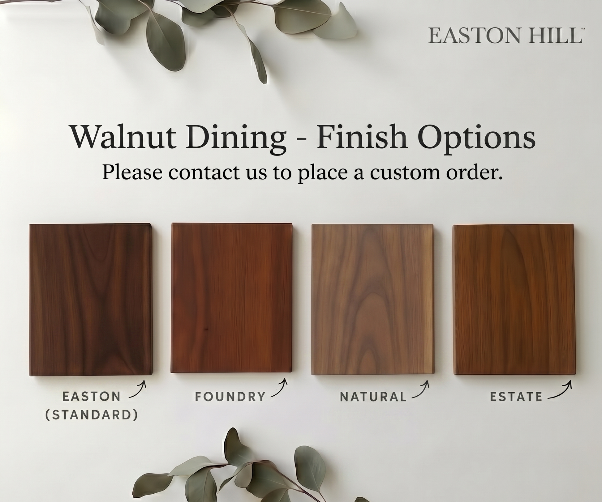 Four samples of Walnut wood samples. Contact us to place a customer order.