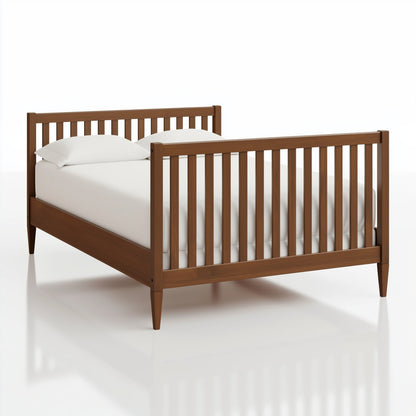 The Westcott crib converted into a twin bed, on white. 